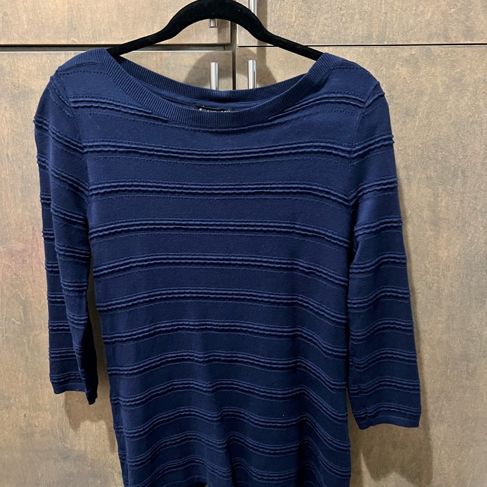 Navy Blue Striped Sweater